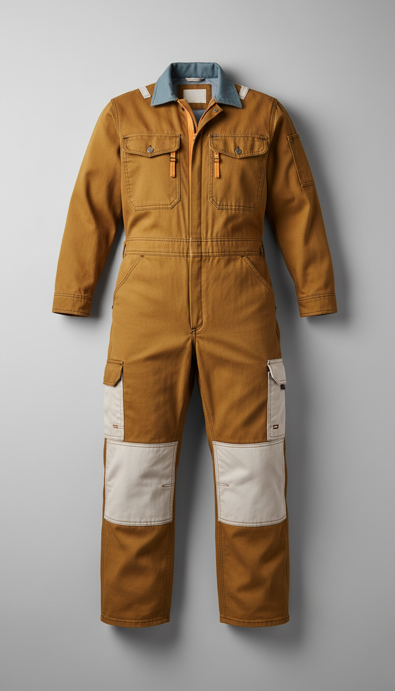 Heavy-duty earthmoving action coveralls
